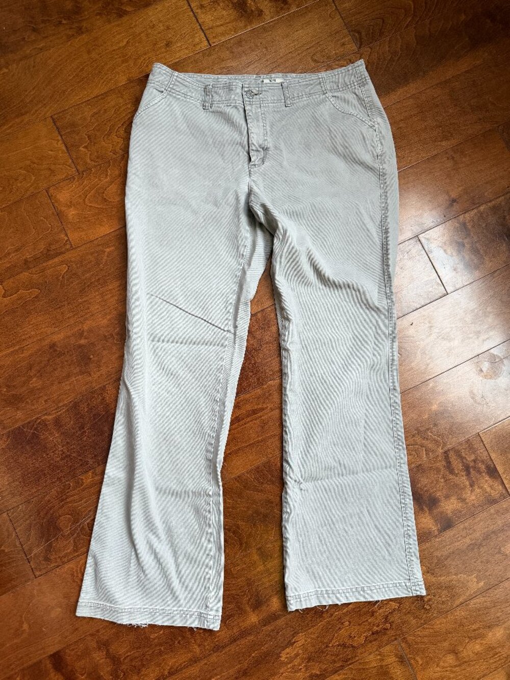 Royal Robbins Pants Size 12, Sage Gray Straight Leg Stretch Cotton